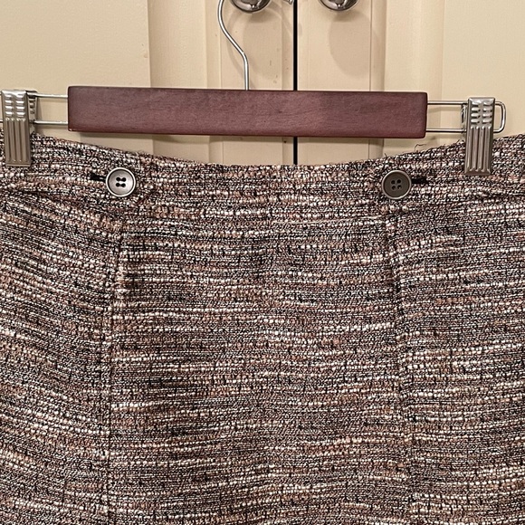 LOFT Brown with Hints of Beige & Coral, Shimmery, Fully Lined, Zip Sz 4 - Picture 4 of 12